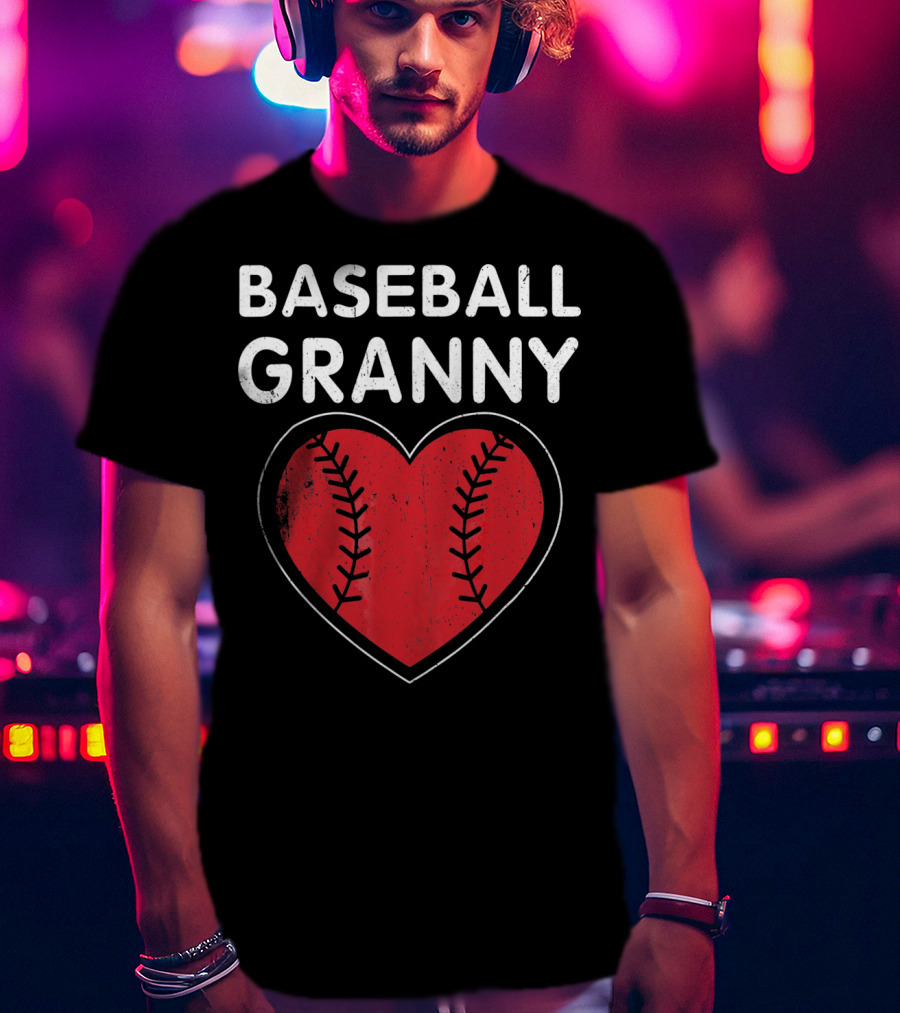 Baseball Granny Heart Birthday Valentine T-Shirt