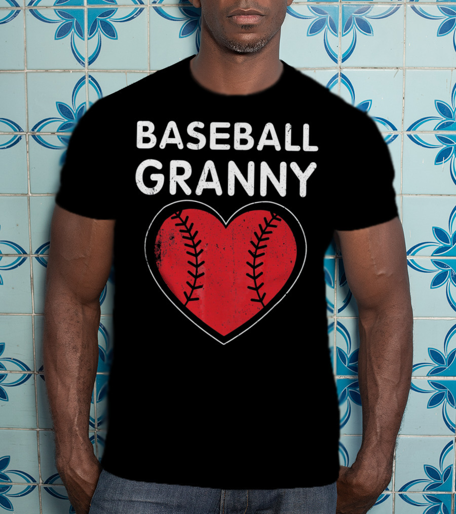 Baseball Granny Heart Birthday Valentine T-Shirt