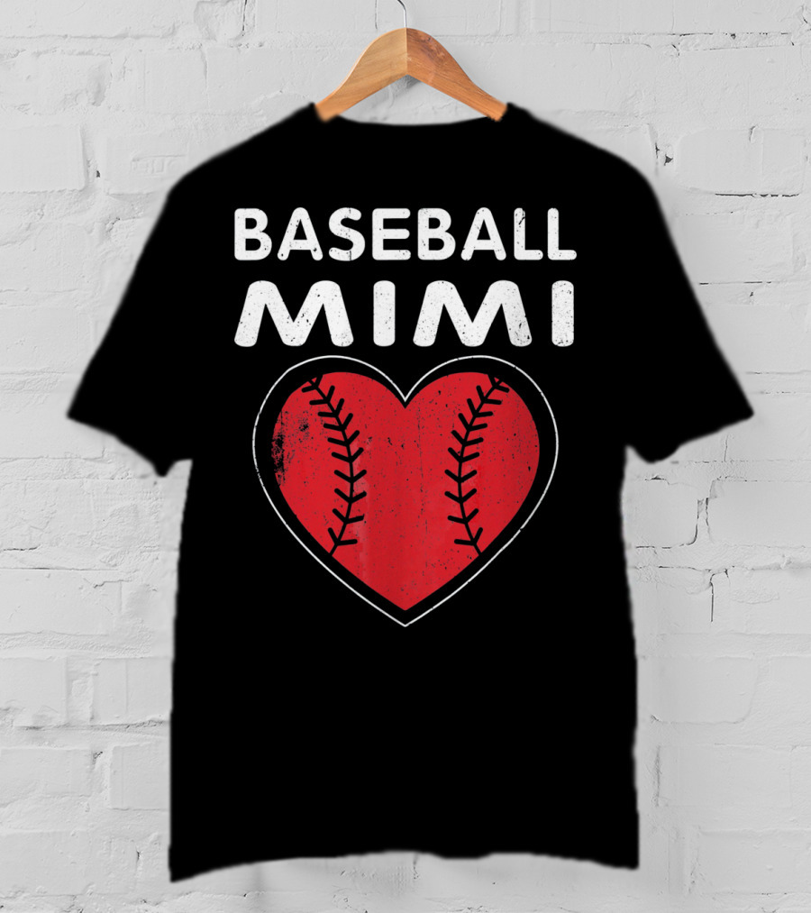 Baseball Mimi Heart Valentine T-Shirt