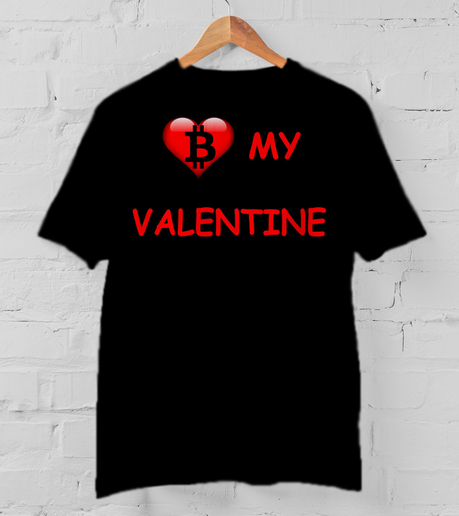 Be My Valentine Bitcoin Heart T-Shirt