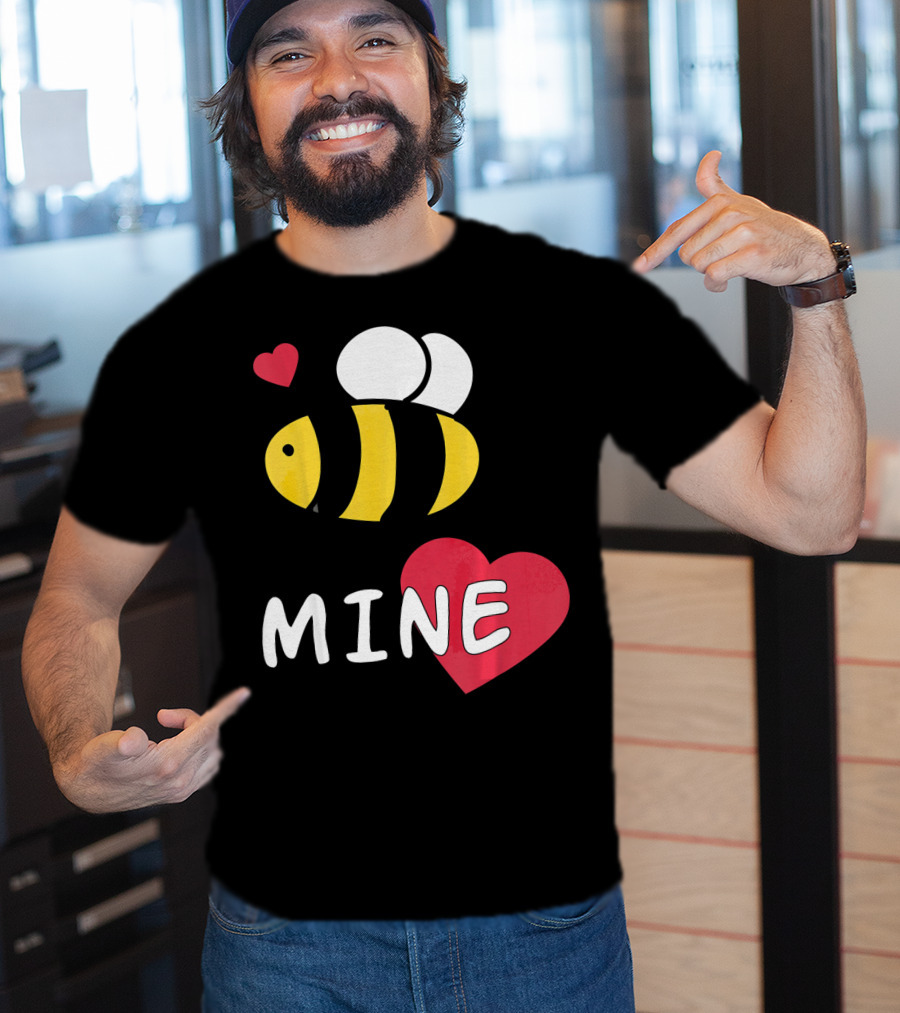 Bee Mine Valentine's Day Puns With Hearts T-Shirt