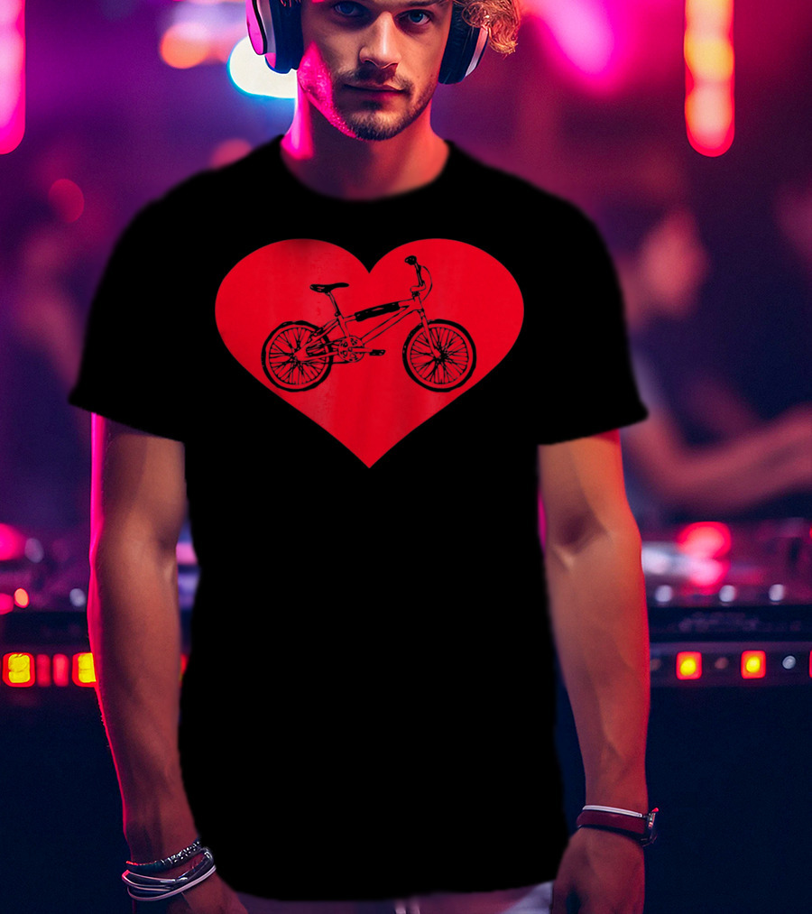 Bicycle In Red Heart Valentine T-Shirt