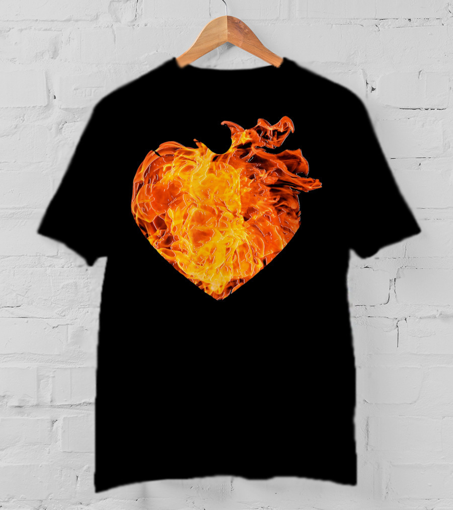 Valentines Day Big Heart Of Fire T-Shirt