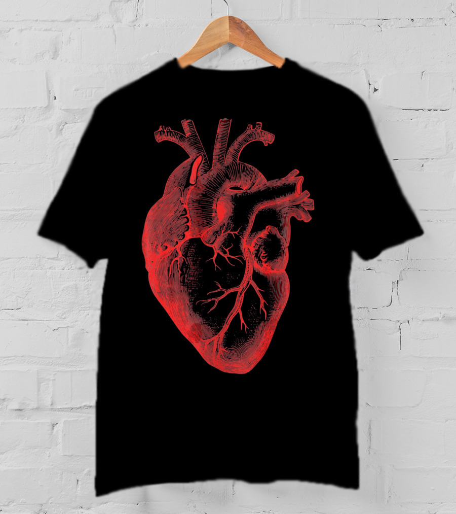 Boy Valentine Cool Men Anatomical Heart T-Shirt