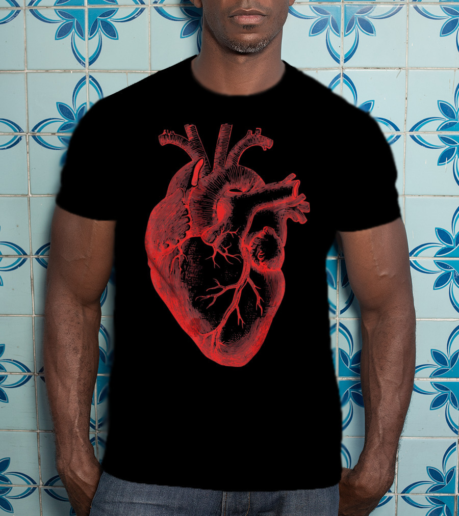 Boy Valentine Cool Men Anatomical Heart T-Shirt
