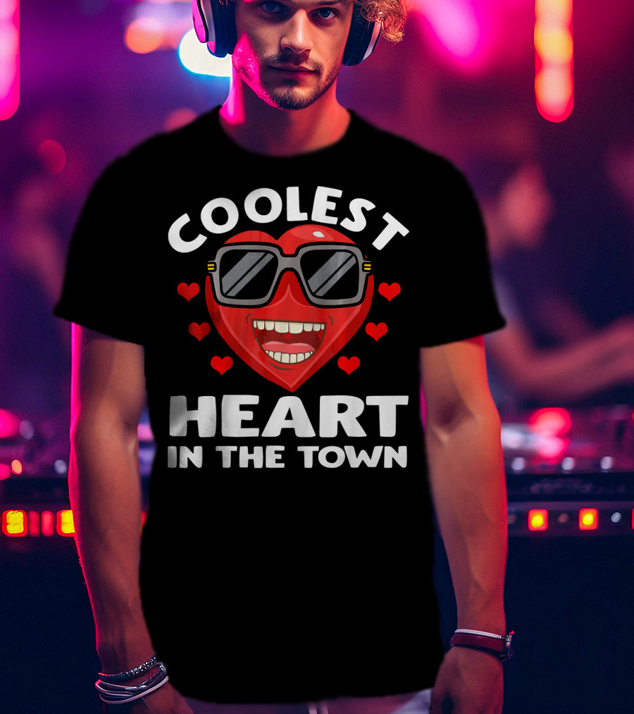 Coolest Heart In The Town Valentine's Boys T-Shirt