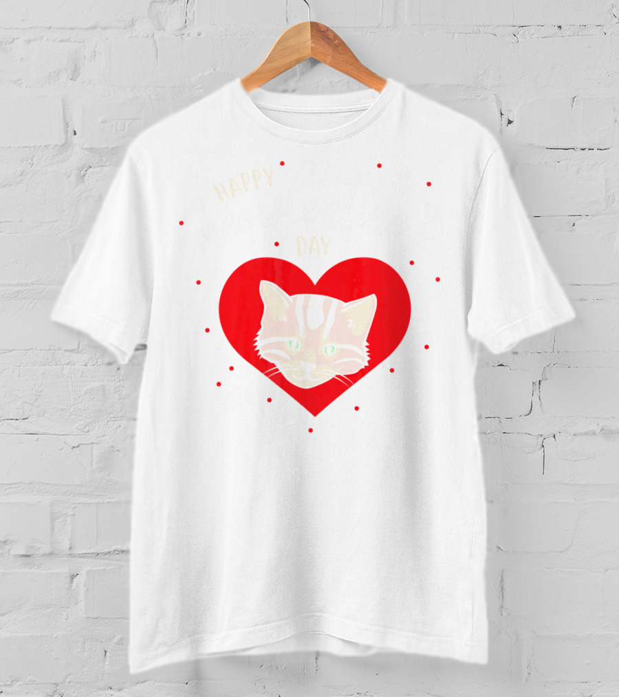 Happy Meowlentines Day Cat Heart Paws T-Shirt