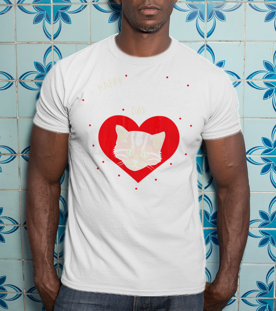 Happy Meowlentines Day Cat Heart Paws T-Shirt