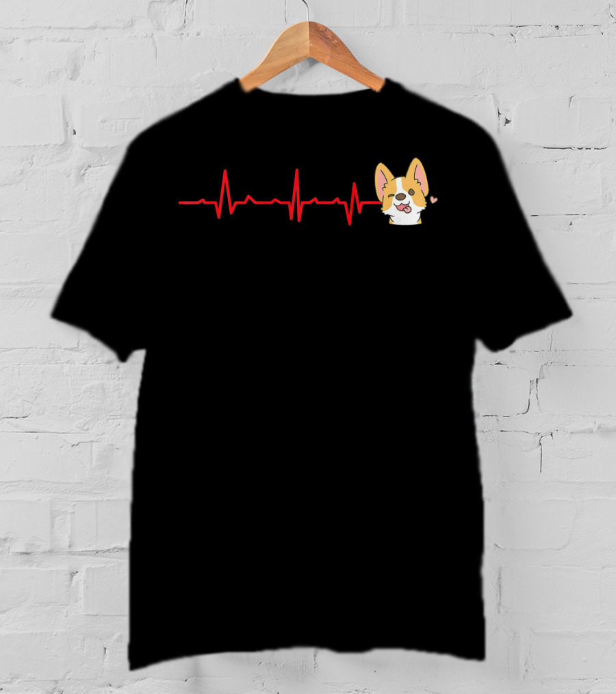 Corgi Heartbeat Valentine Day T-Shirt
