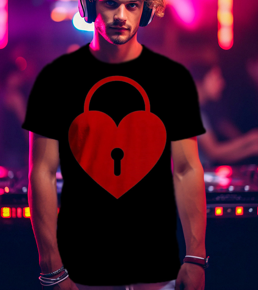 Valentines Day Heart Lock Key Symbol For Couples T-Shirt
