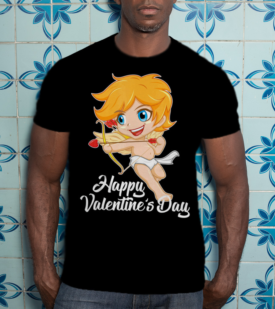 Happy Valentine's Day Cupid Bow And Heart Arrow T-Shirt