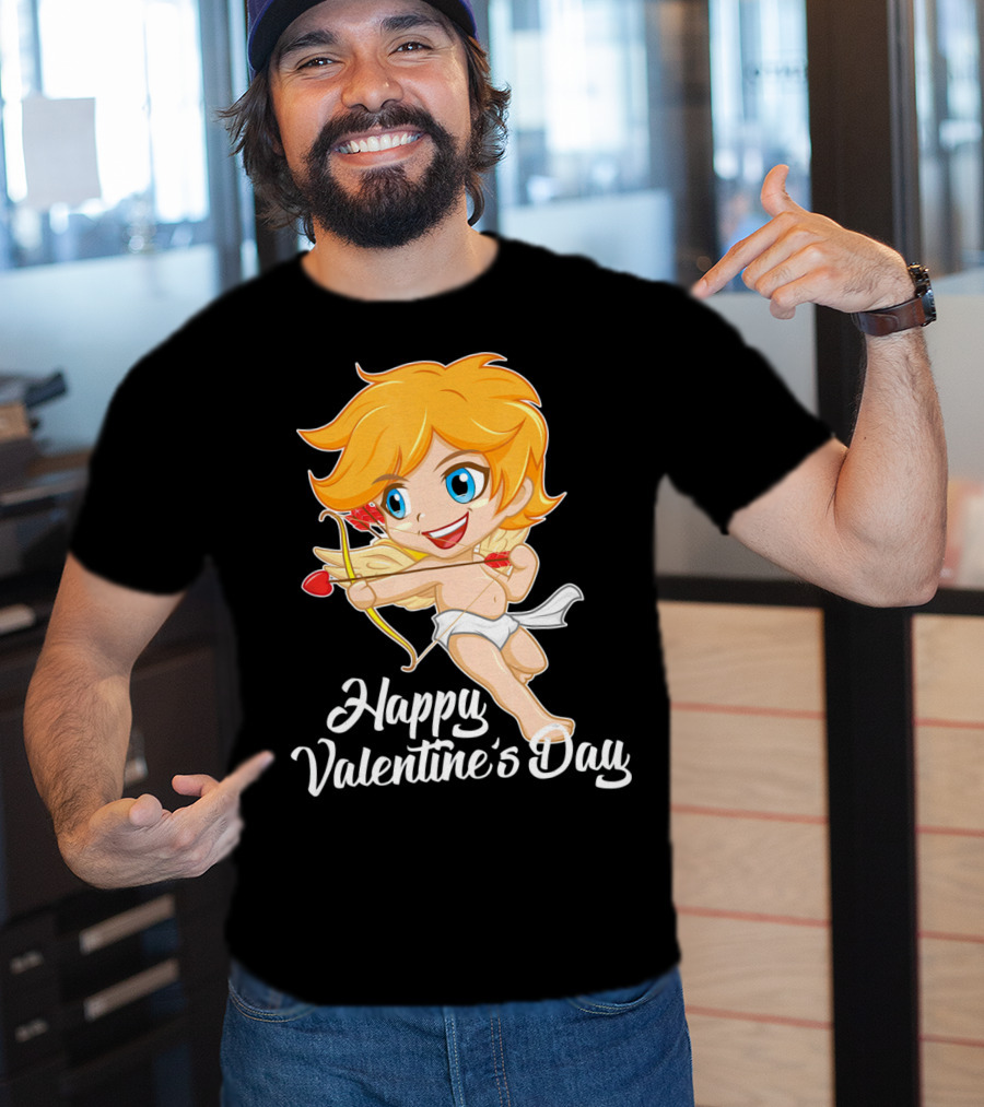 Happy Valentine's Day Cupid Bow And Heart Arrow T-Shirt