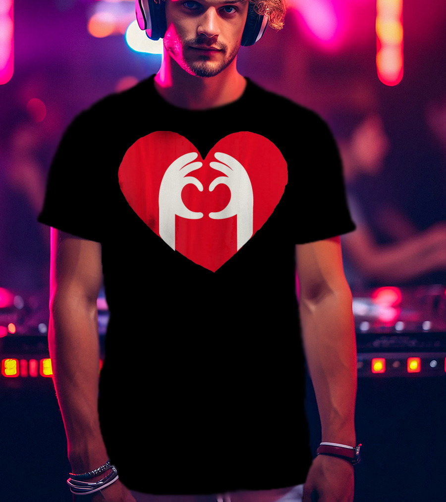 Valentines Day Cute Finger Heart Shape T-Shirt