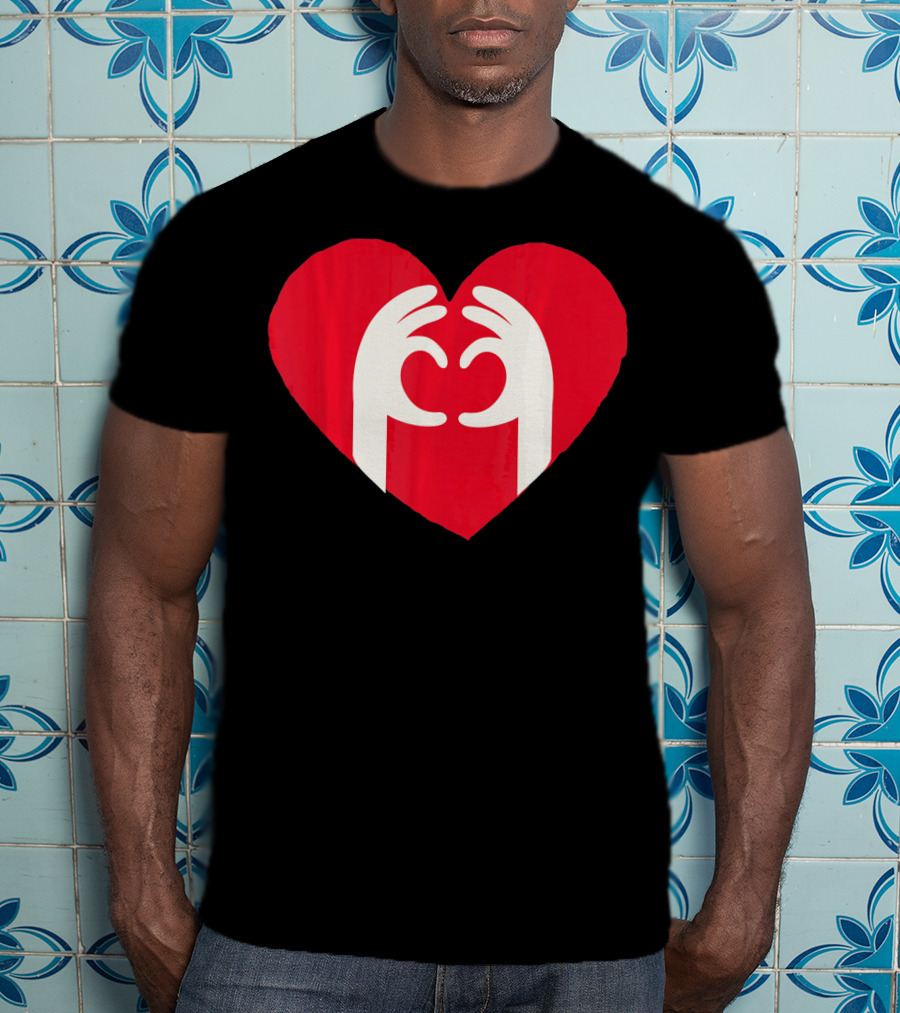 Valentines Day Cute Finger Heart Shape T-Shirt