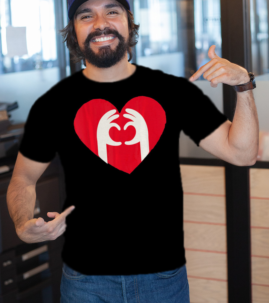 Valentines Day Cute Finger Heart Shape T-Shirt