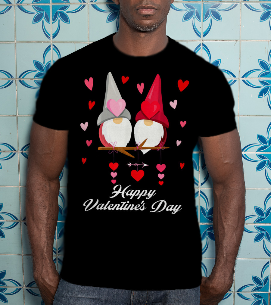 Happy Valentine's Day Cute Gnomes Hearts T-Shirt