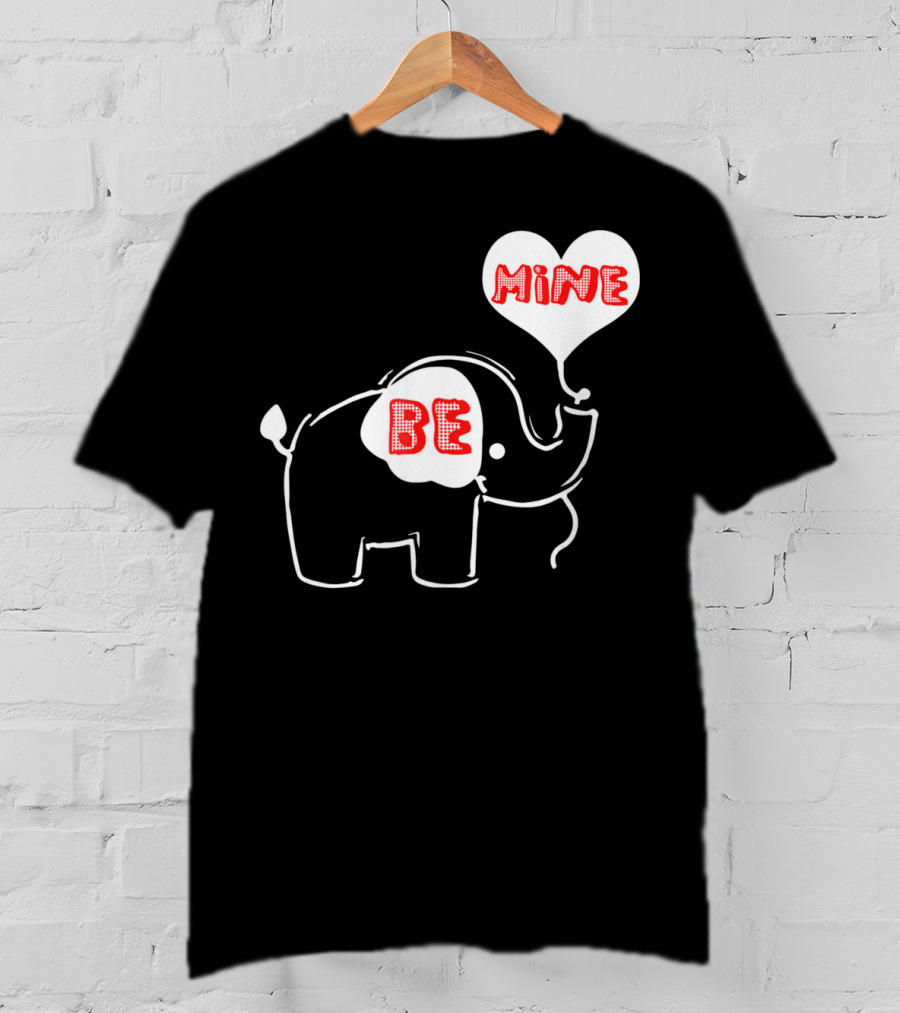 Be Mine Cute Valentines Day Elephant Balloon T-Shirt