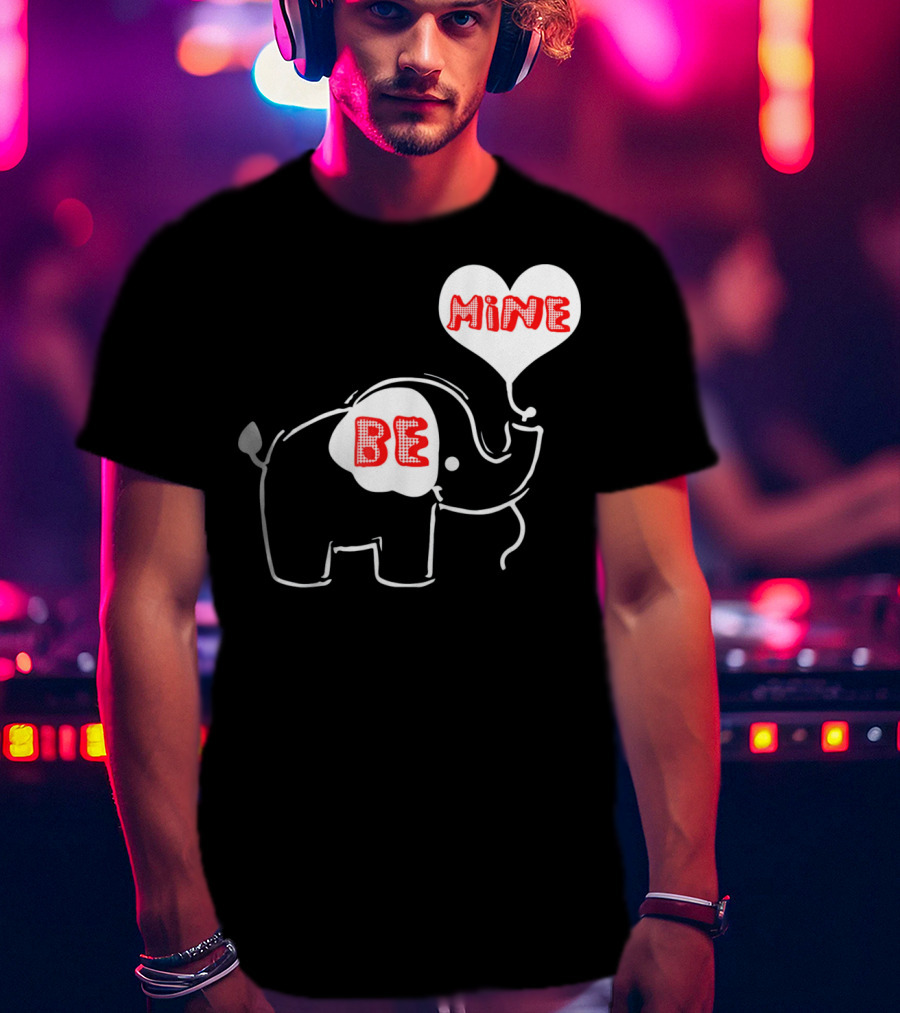 Be Mine Cute Valentines Day Elephant Balloon T-Shirt