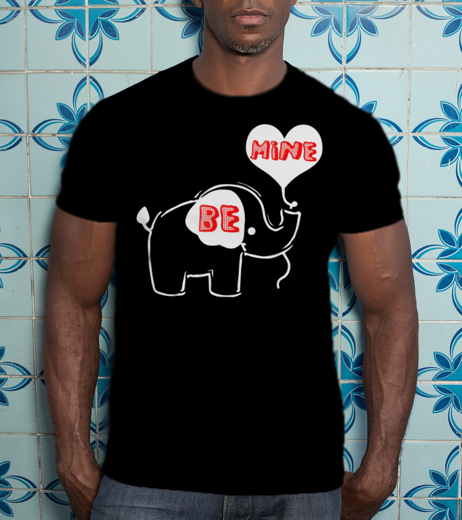 Be Mine Cute Valentines Day Elephant Balloon T-Shirt