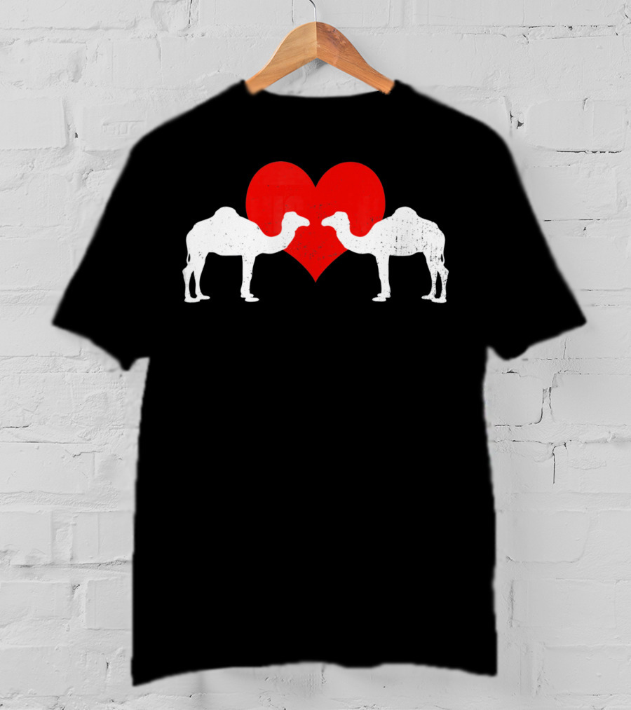 Valentines Day Camels With Heart T-Shirt