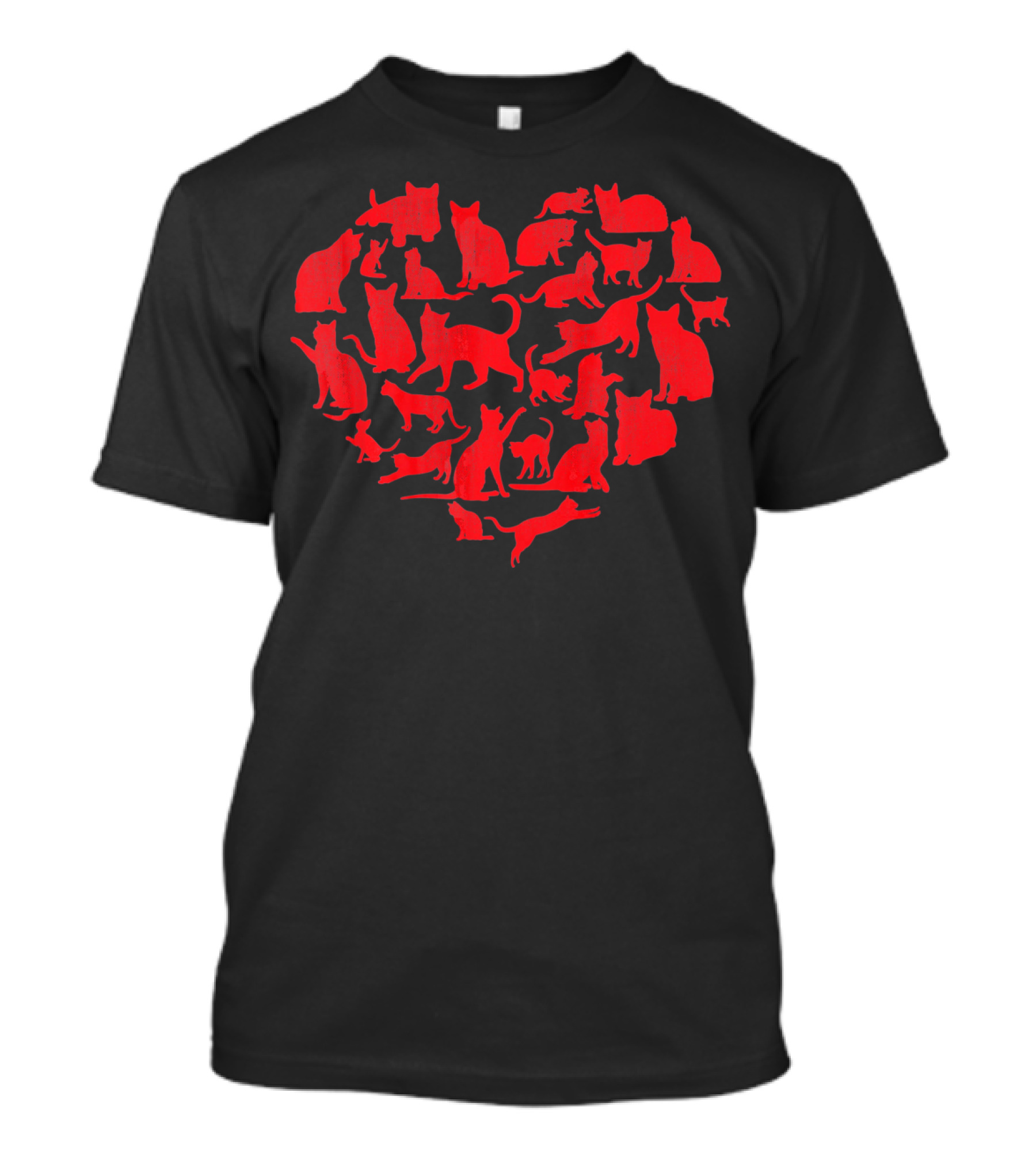 Cats Heart Shape Vintage Cat Val Red T-Shirt