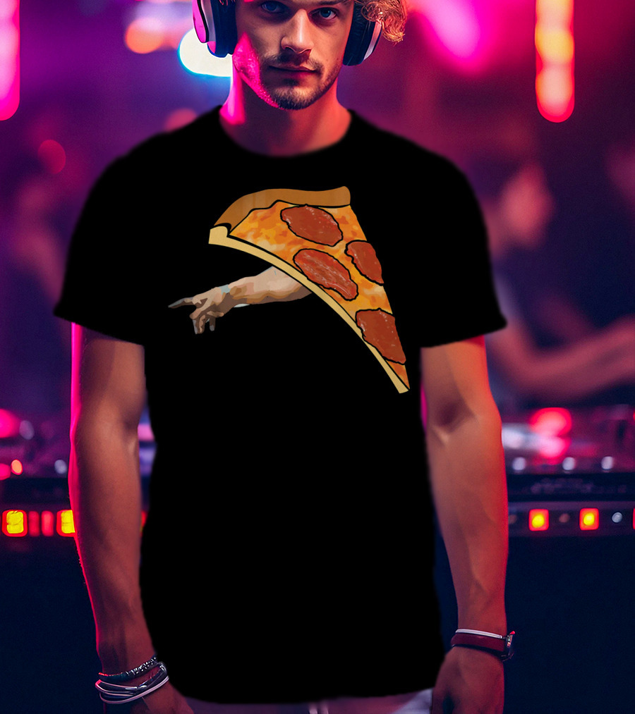 Couples Valentines Creation Of Adam Pineapple Pizza T-Shirt