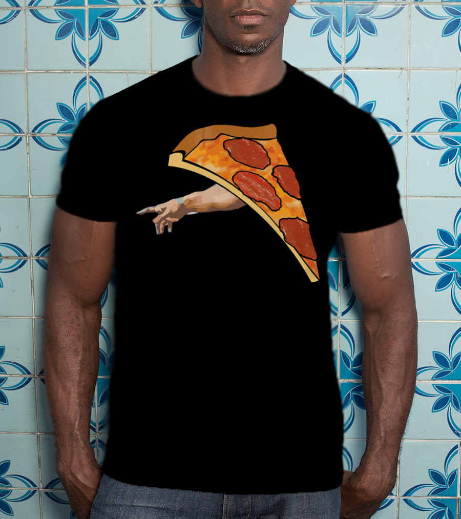 Couples Valentines Creation Of Adam Pineapple Pizza T-Shirt