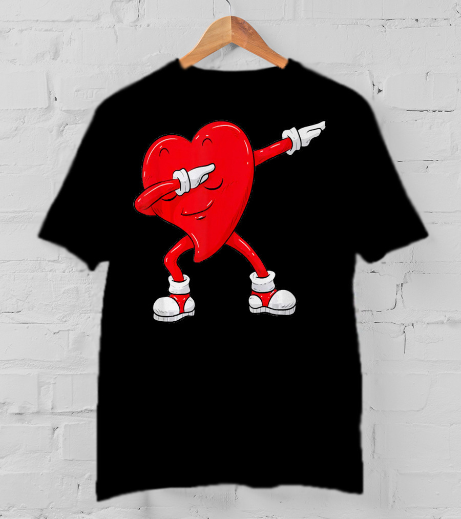 Dabbing Heart Valentine’s Day Dance Pose T-Shirt