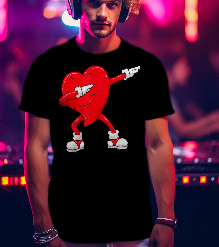 Dabbing Heart Valentine’s Day Dance Pose T-Shirt