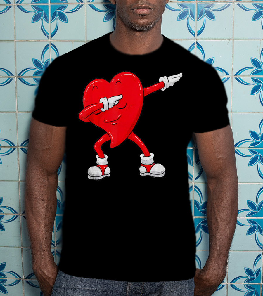 Dabbing Heart Valentine’s Day Dance Pose T-Shirt