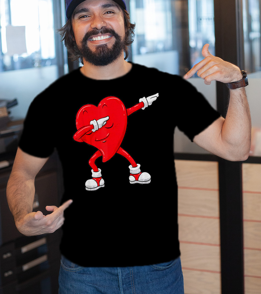 Dabbing Heart Valentine’s Day Dance Pose T-Shirt