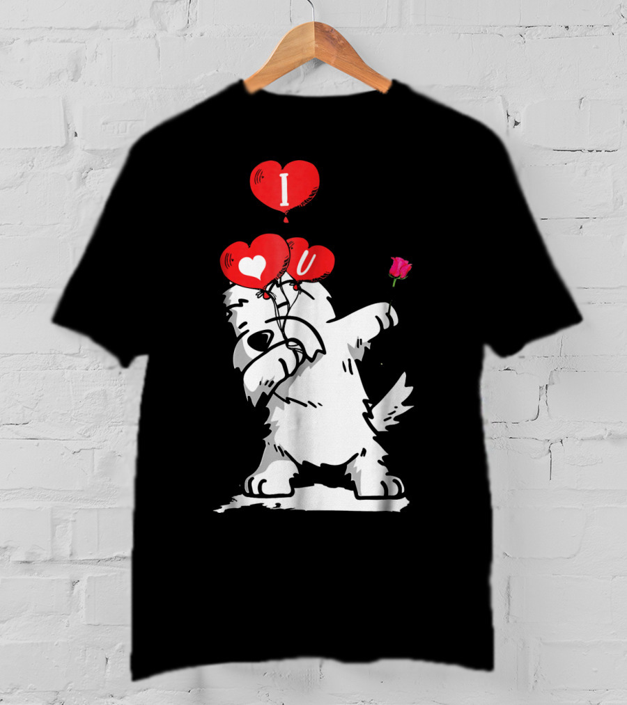I Love U Dabbing Westie Valentine's Day T-Shirt