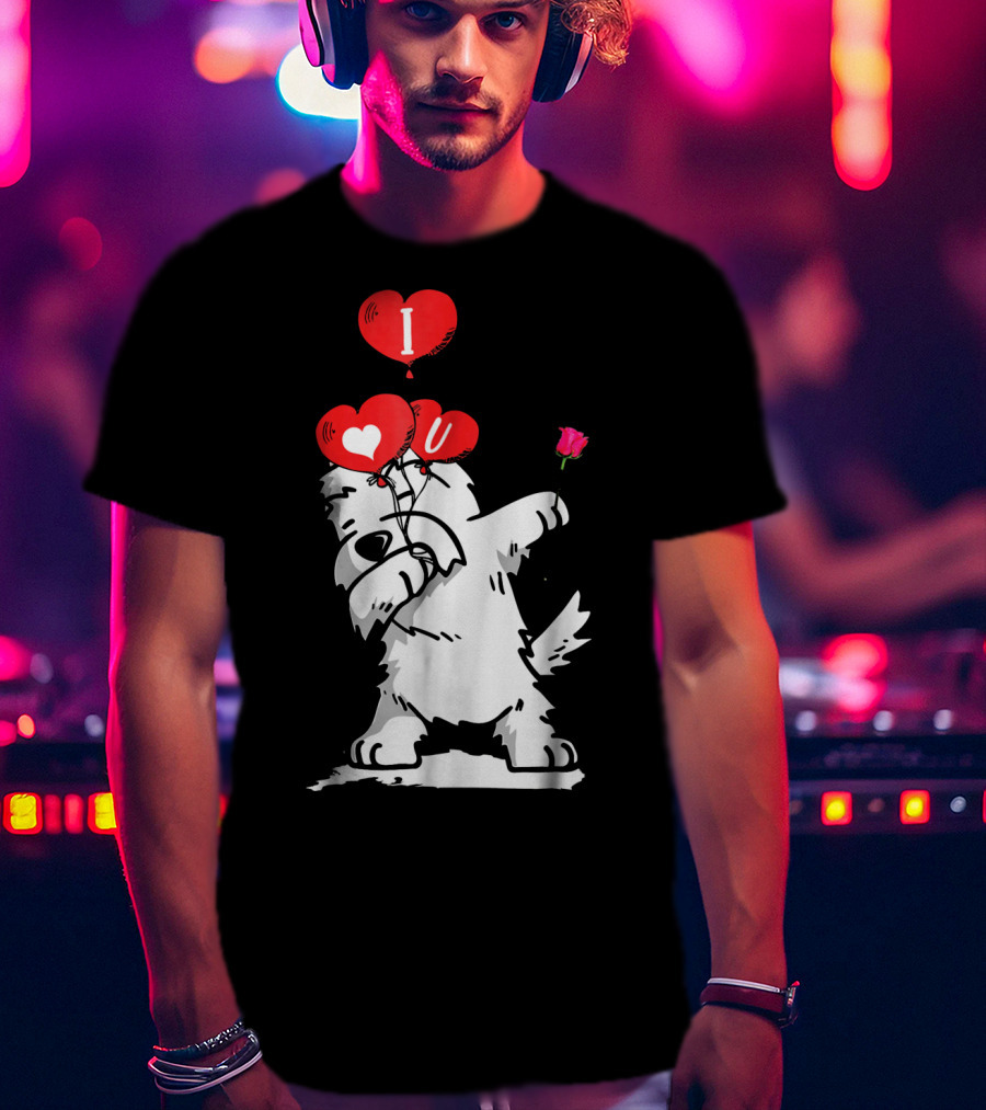 I Love U Dabbing Westie Valentine's Day T-Shirt
