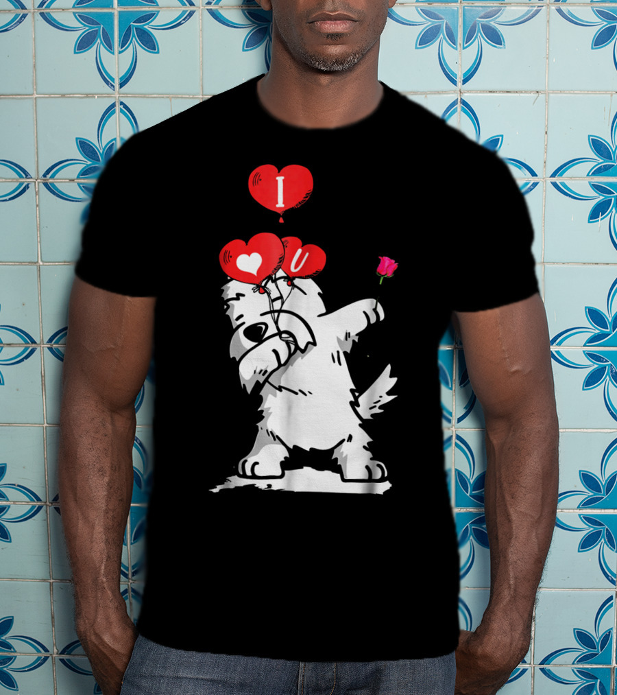 I Love U Dabbing Westie Valentine's Day T-Shirt