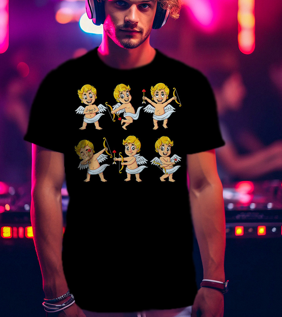 Dancing Cupids Valentine Dance Challenge With Arrows And Bows T-Shirt