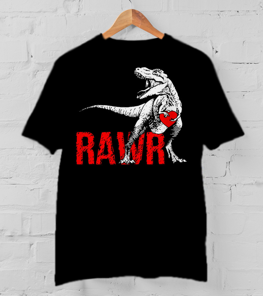 RAWR Dinosaur Valentine Heart T-Shirt