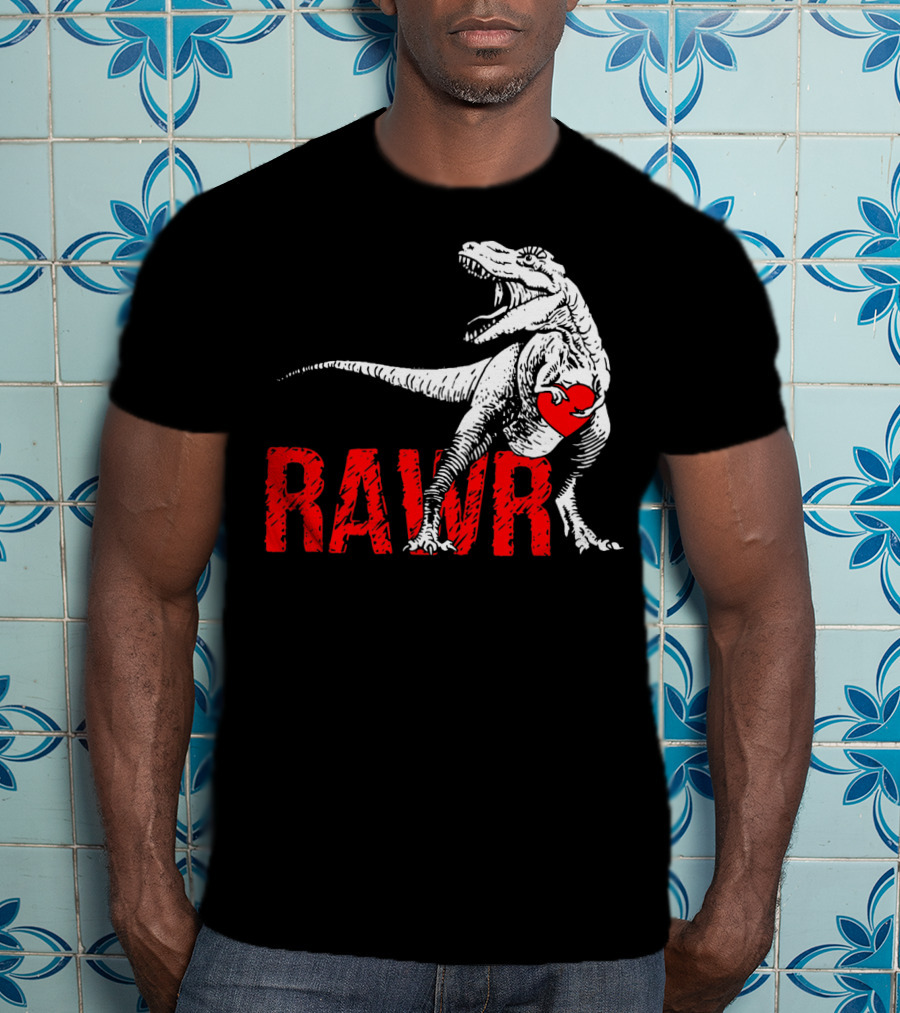 RAWR Dinosaur Valentine Heart T-Shirt