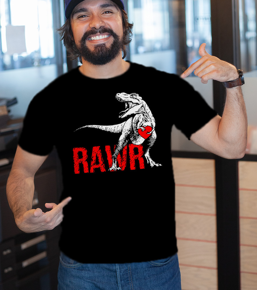 RAWR Dinosaur Valentine Heart T-Shirt