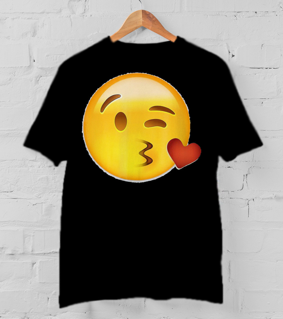 EmojiTees Blow Kiss Emoji Valentine T-Shirt