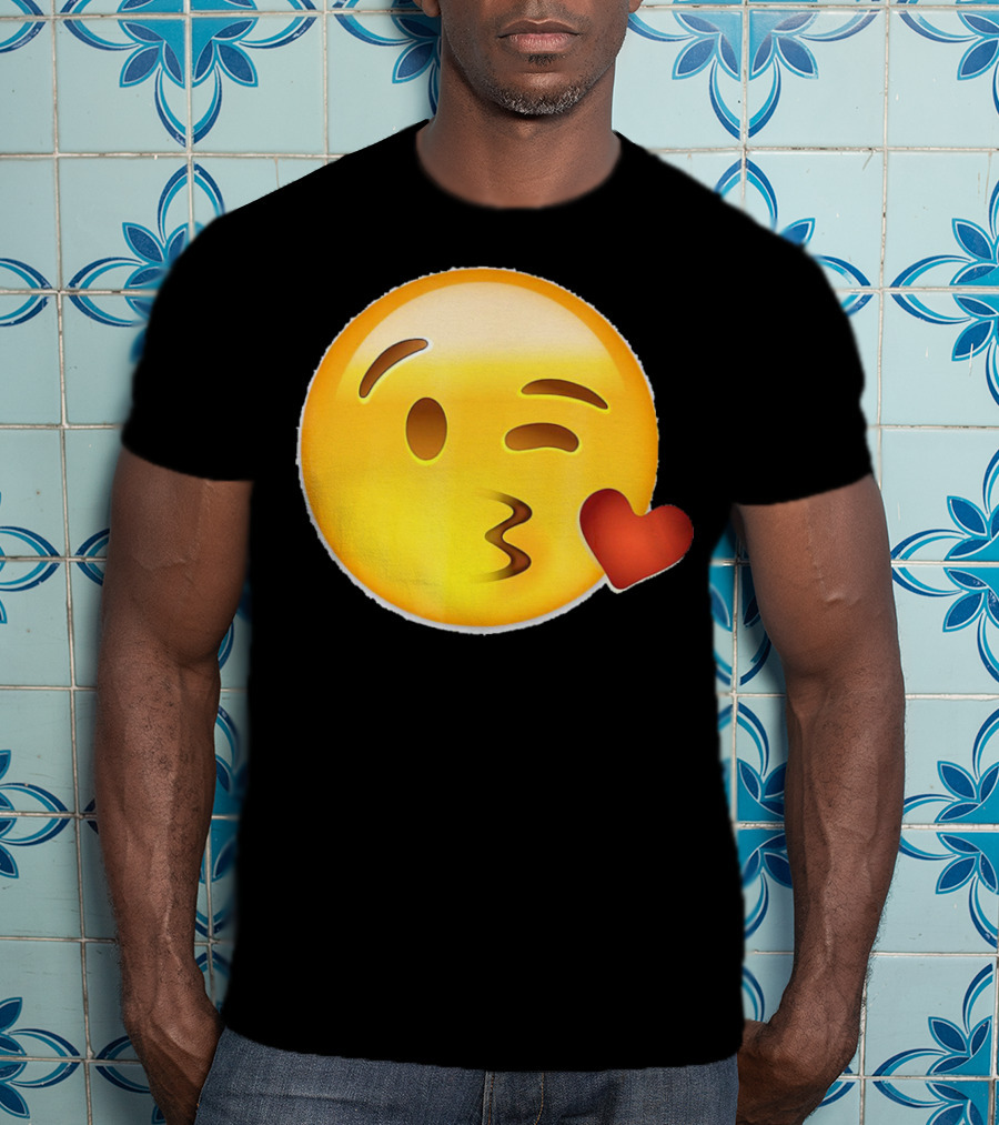 EmojiTees Blow Kiss Emoji Valentine T-Shirt