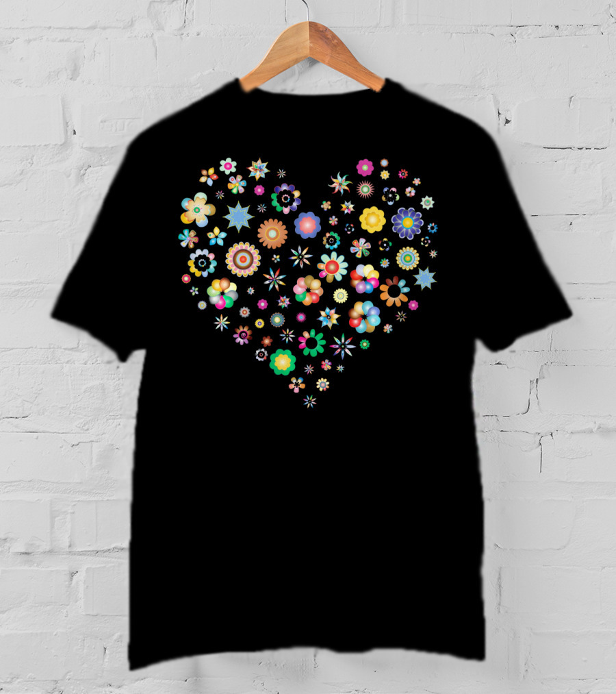 Heart Shaped Floral Arrangement Valentines Day T-Shirt