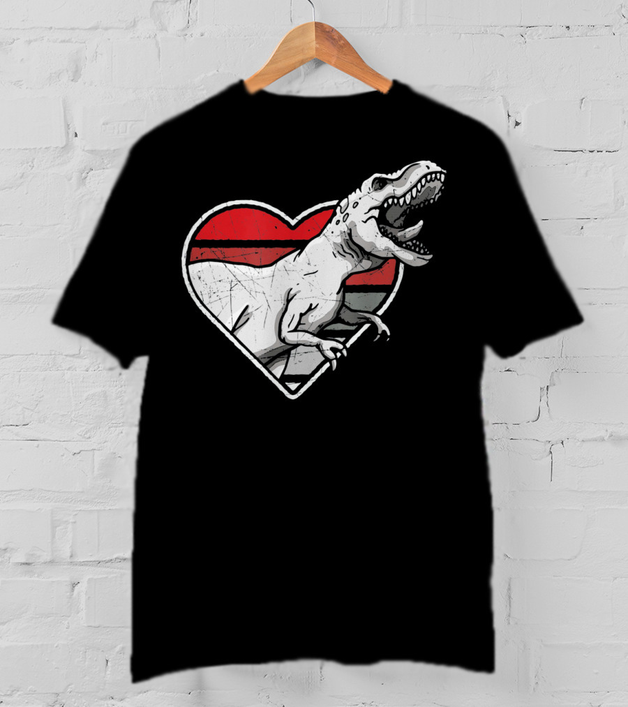 Valentine's Day Heart T-Rex Love Dinosaur Fun T-Shirt