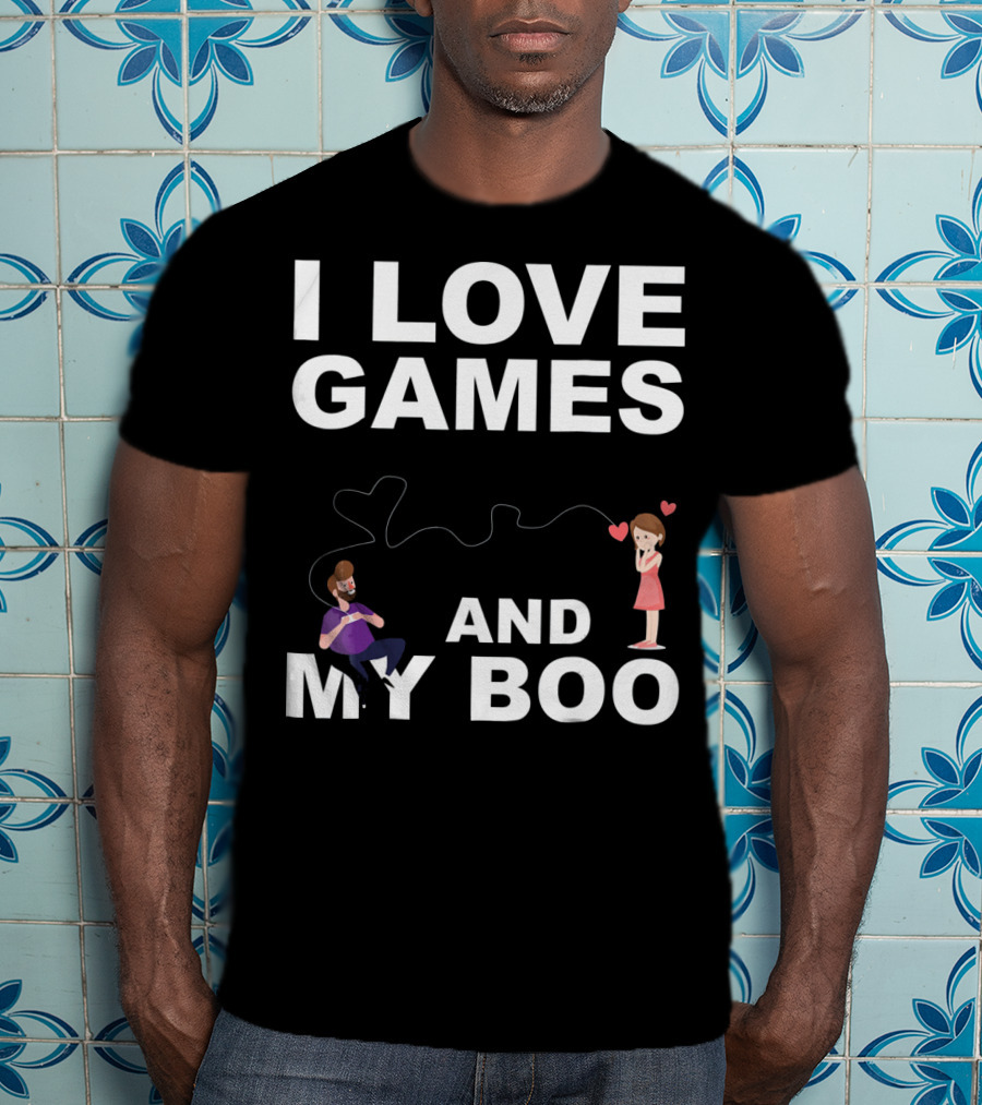 Valentines Day I Love Games And My Boo Funny T-Shirt