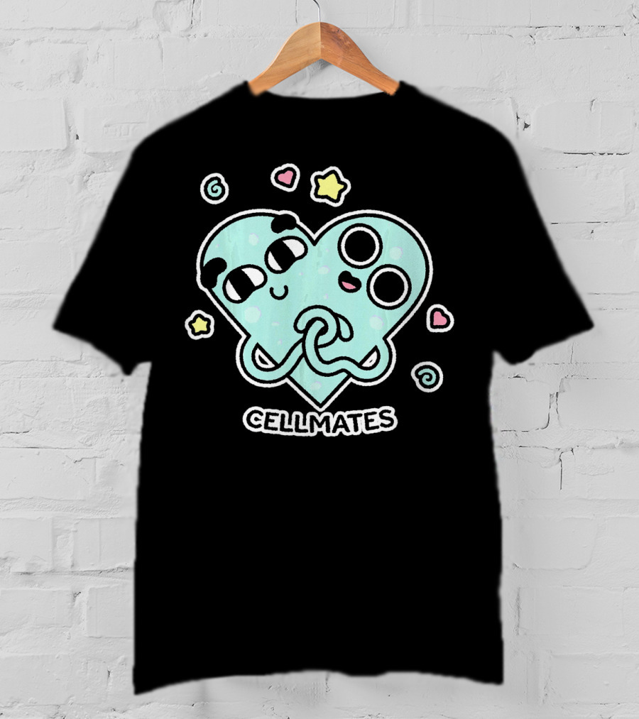 Cellmates Funny Microbiology Science Cute Heart Stars T-Shirt