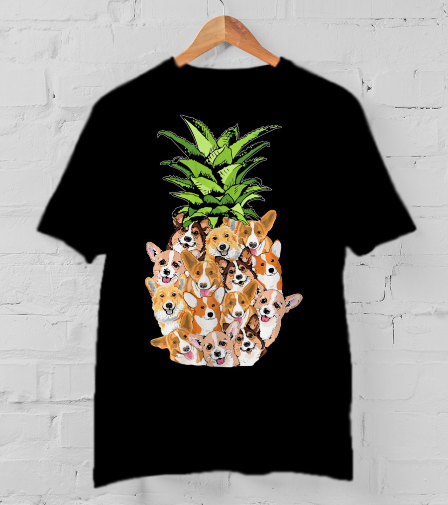 Funny Pineapple Corgi Valentine's Birthday T-Shirt