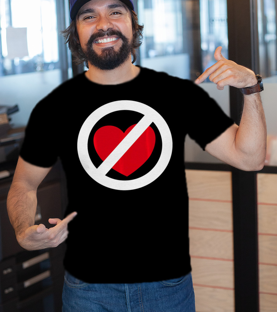 No Heart Symbol Anti Valentine Humor T-Shirt