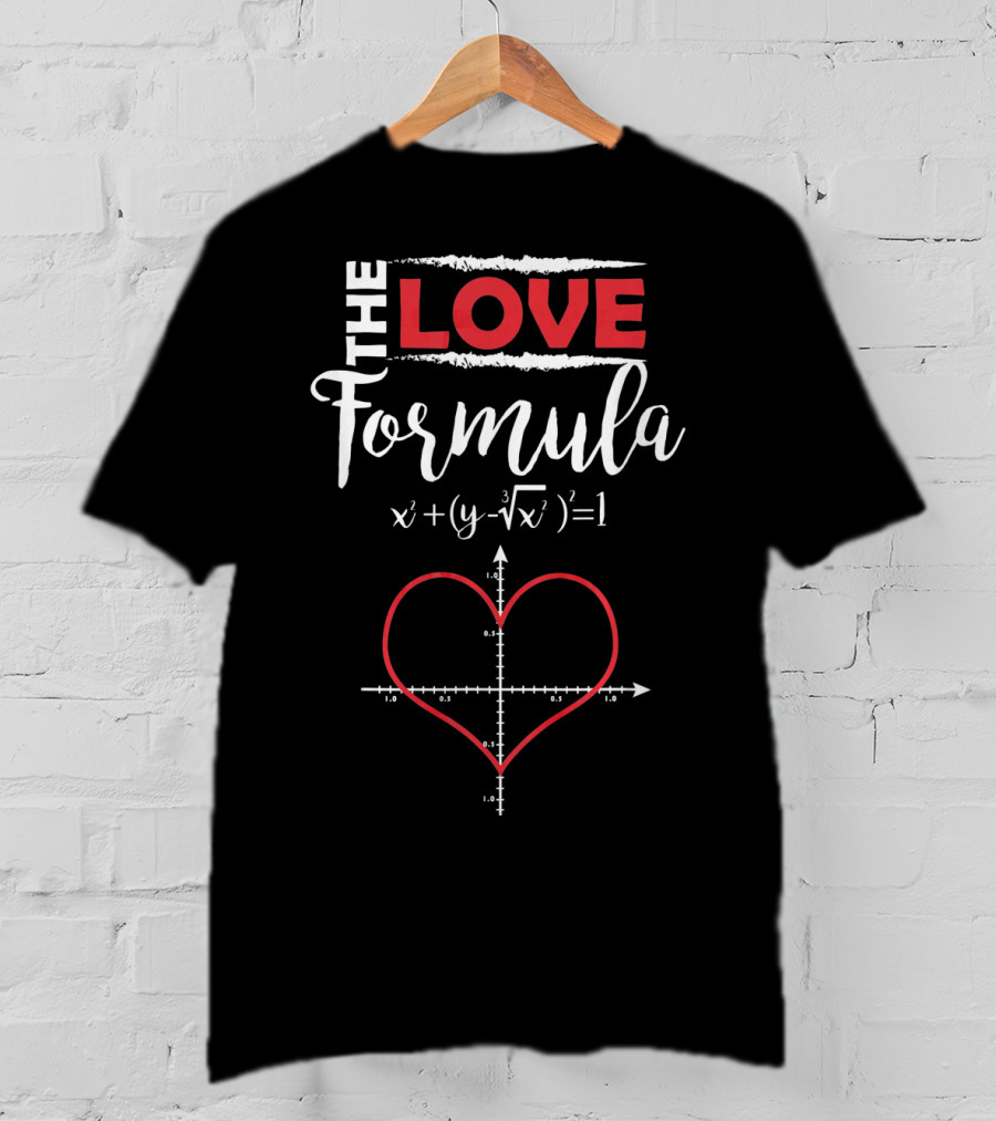 THE LOVE FORMULA Math Equation Heart Graph T-Shirt