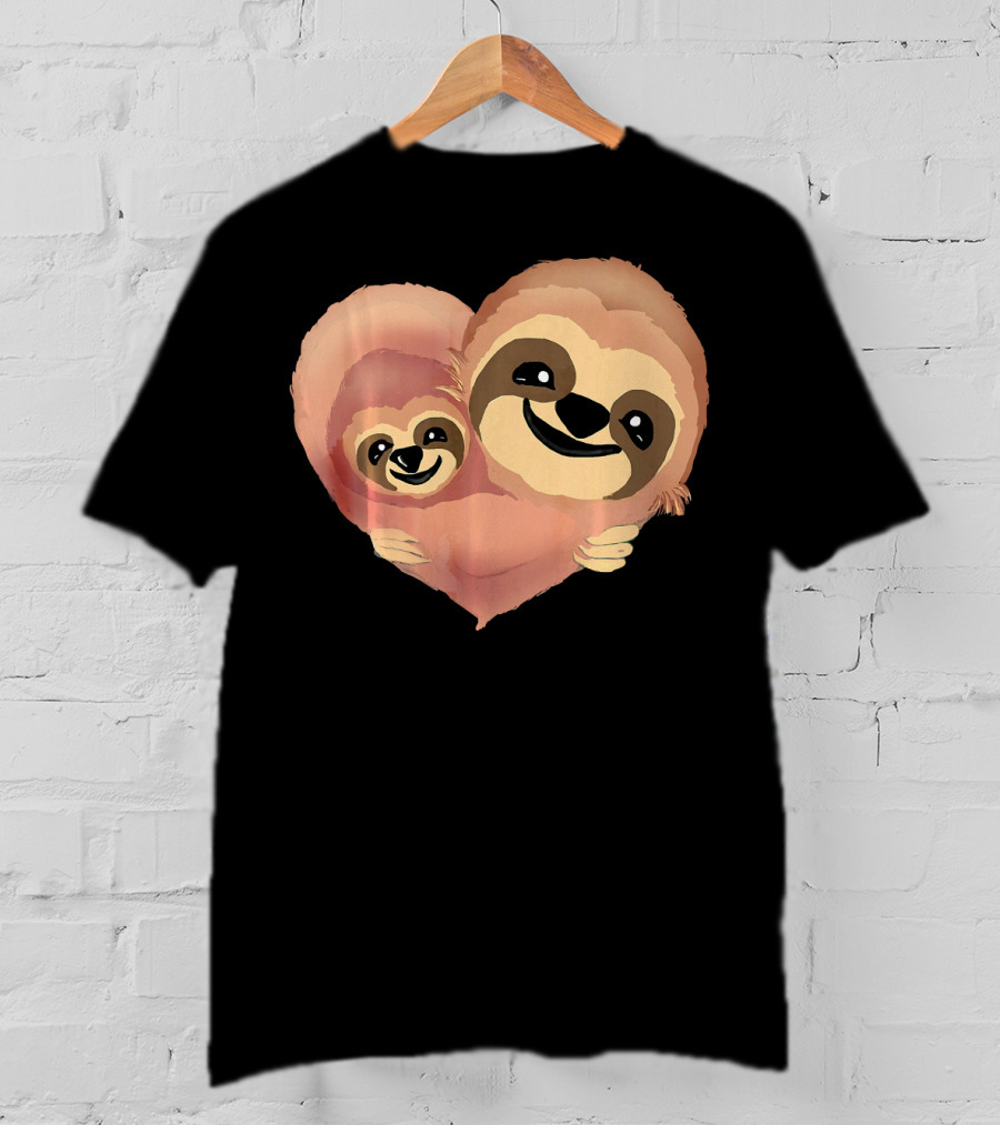 Valentine Sloth Heart Duo Love T-Shirt