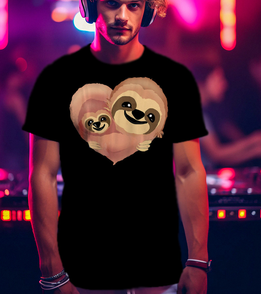 Valentine Sloth Heart Duo Love T-Shirt