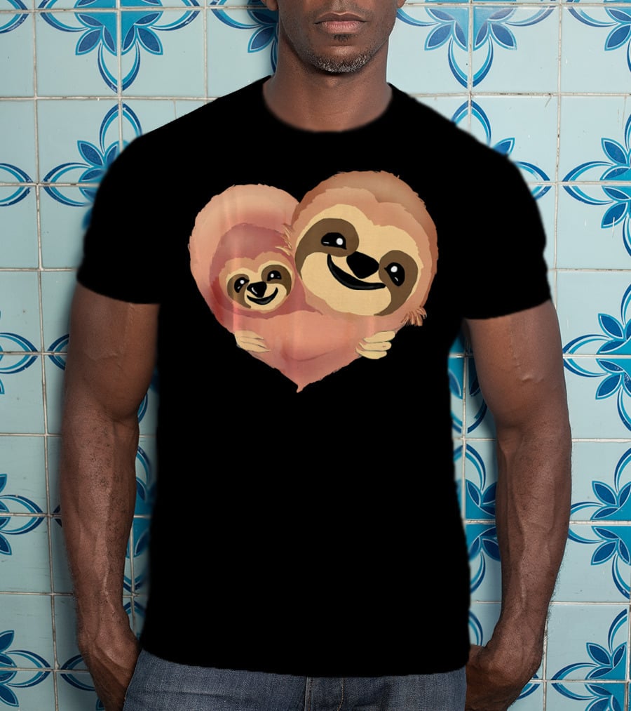 Valentine Sloth Heart Duo Love T-Shirt